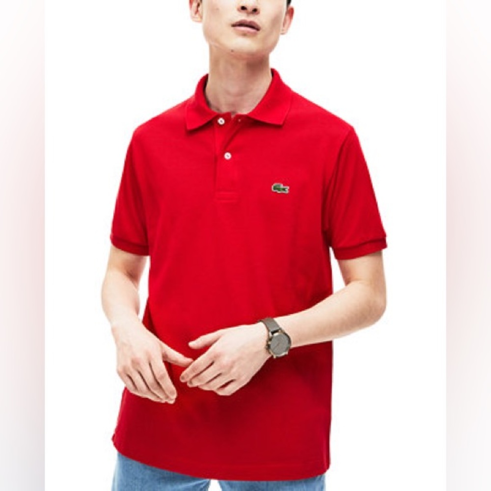 Lacoste Classic Pique Polo Shirt Men L Red